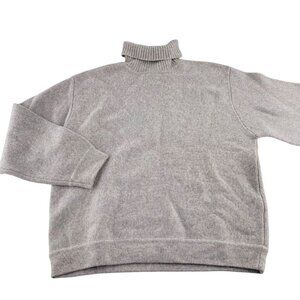 Heather Tweed Women's Gray Lambswool Turtleneck Sweater XL Made In Thailand NWT